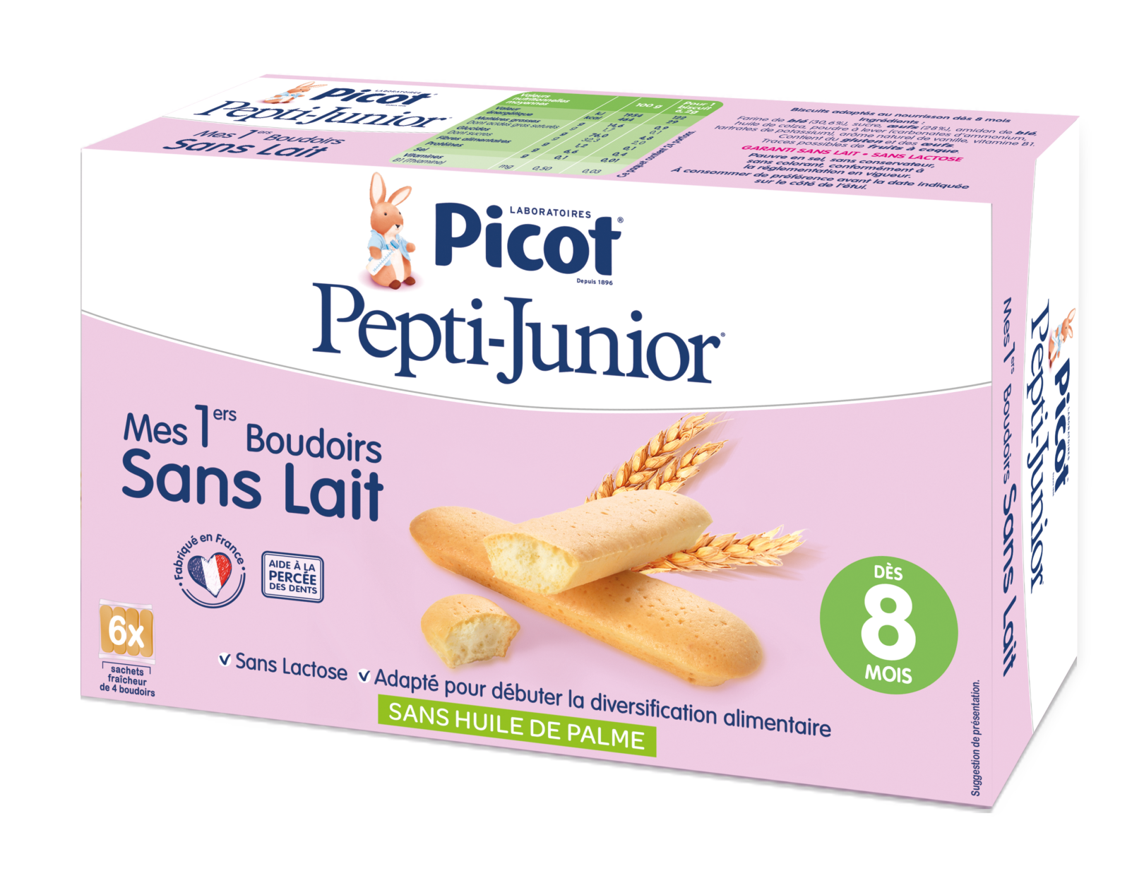Pepti Junior Biscuit Picot : biscuit bébé sans lait - Mes 1ers Boudoirs -  Laboratoires Picot