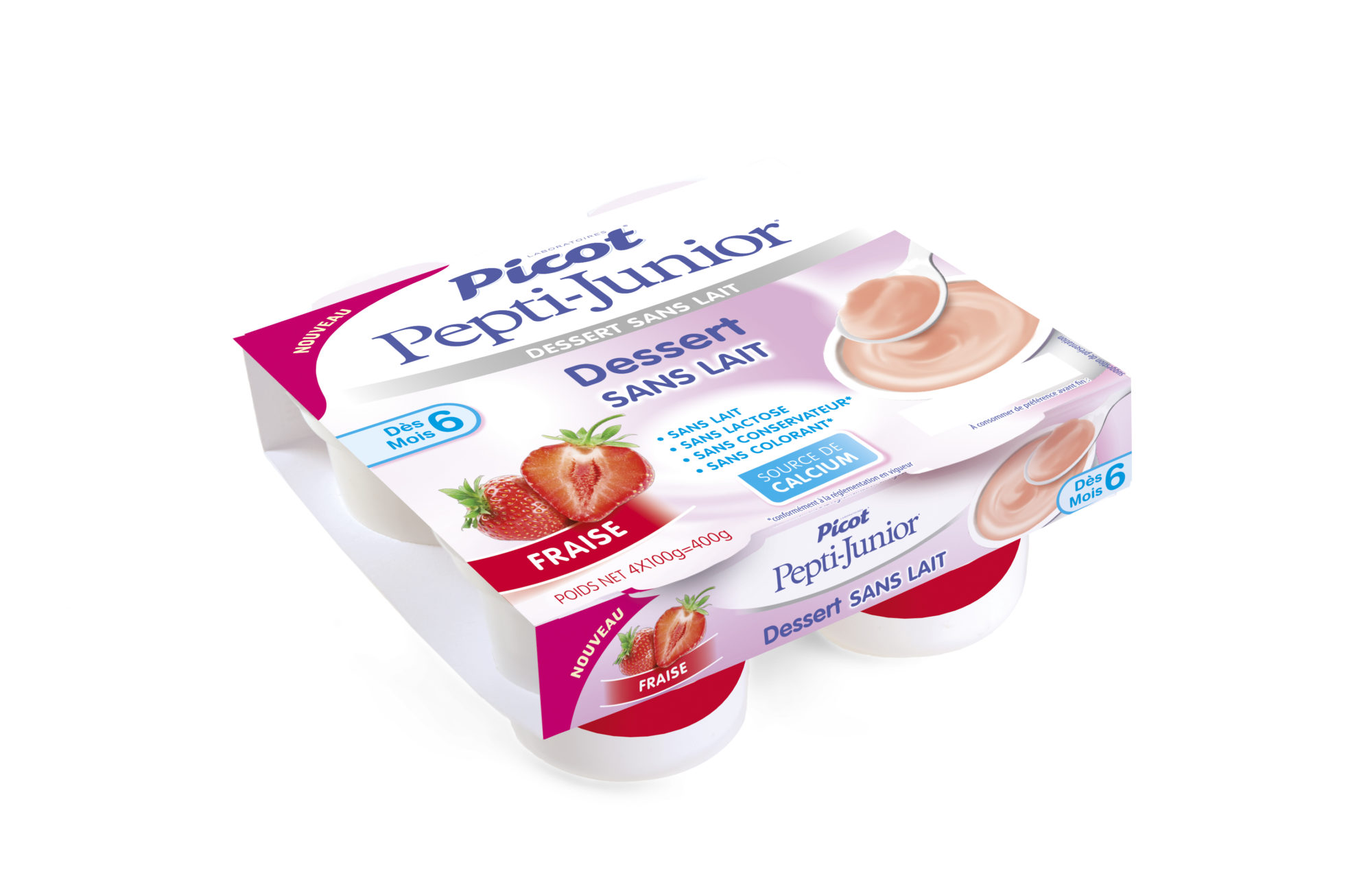 Pepti Junior Dessert Picot dessert bébé sans lait Fraise Laboratoires Picot